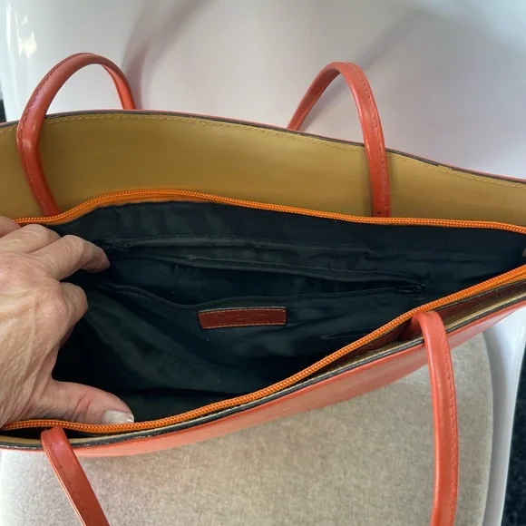 Cleo & Patel Orange Leather Bag - Picture 4 of 6